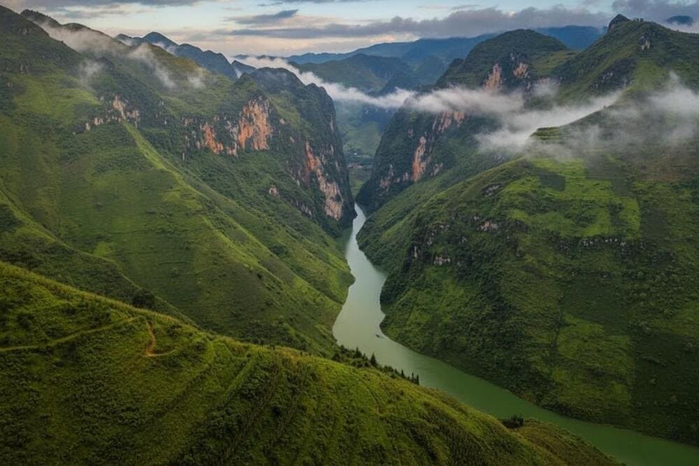 Hà Giang là điểm đến du lịch nổi tiếng với khung cảnh thiên nhiên hùng vĩ.